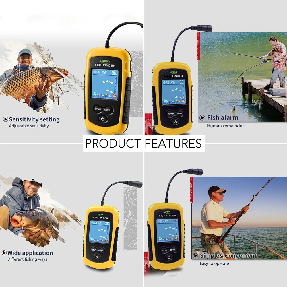 Lucky LCD pantalla a Color por - Fish Finder Cable reseña y precio