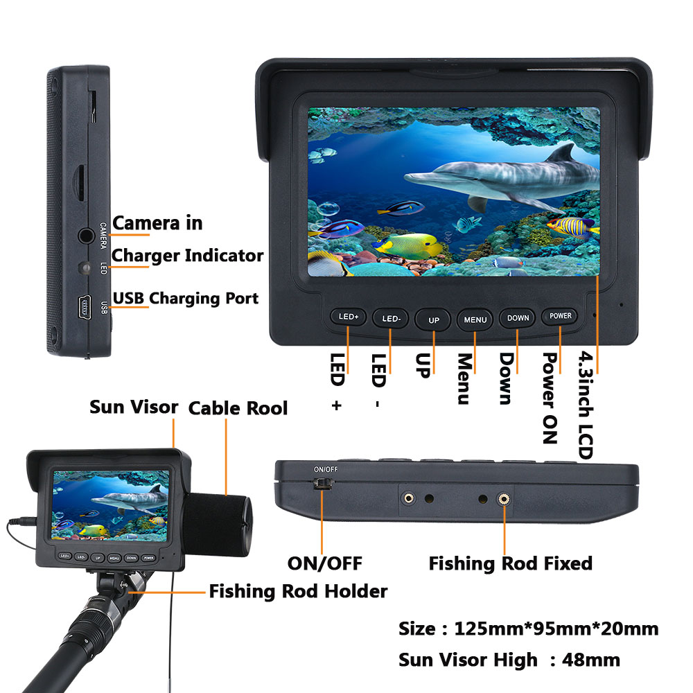 Cámara de Pesca Submarina de 1 - Fish Finder Cable reseña y precio